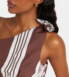Posse Rosie asymmetric striped cotton crop top