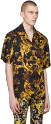 Versace Jeans Couture Black Watercolor Couture Shirt