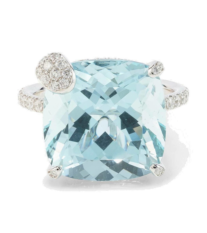 Photo: Bucherer Fine Jewellery Peekaboo 18kt white gold ring with aquamarine and diamonds