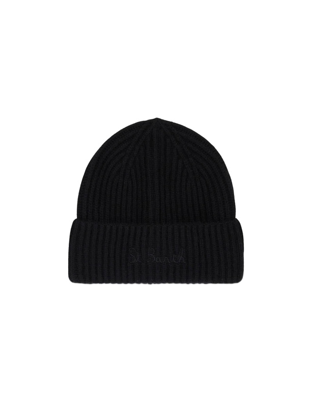 Photo: MC2 Saint Barth Woman Black Beanie With St. Barth Embroidery