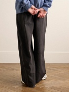 Amomento - Wide-Leg Pleated Shell Trousers - Gray