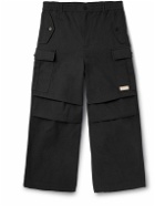 Marni - Wide-Leg Cotton-Blend Gabardine Cargo Trousers - Black