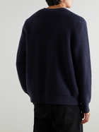 LOEWE - Logo-Embroidered Wool Cardigan - Blue