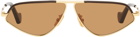 Loewe Gold & Brown Geometric Sunglasses