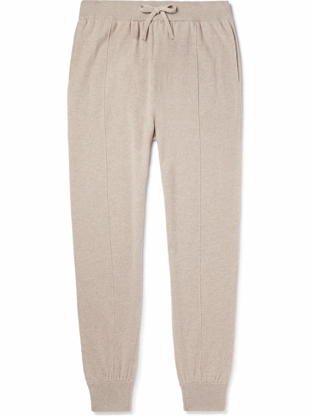Photo: Mr P. - Tapered Pintucked Wool and Cashmere-Blend Sweatpants - Neutrals
