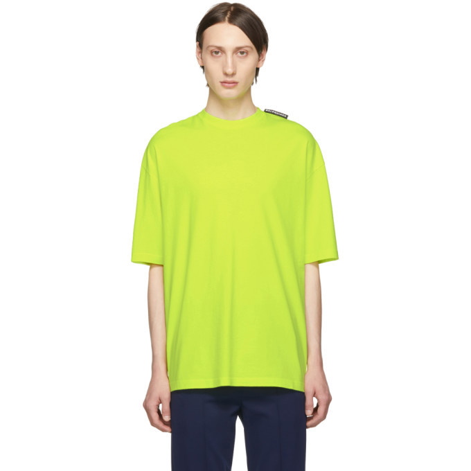 Photo: Balenciaga Yellow Logo Tab T-Shirt