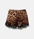 Dolce&Gabbana Leopard-print silk-blend shorts