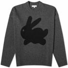 JW Anderson Men's Bunny Crew Knit in Charcoal Melange