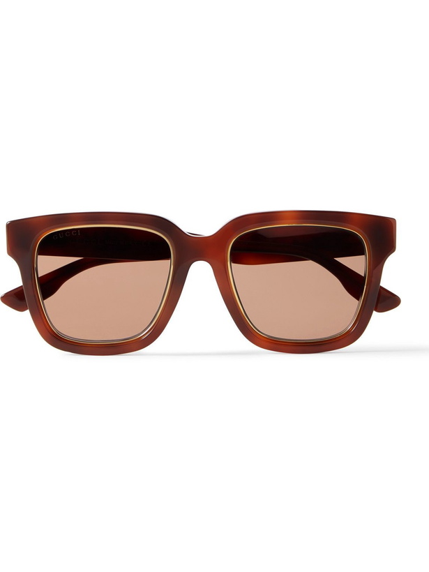 Photo: Gucci Eyewear - Square-Frame Tortoiseshell Acetate Sunglasses