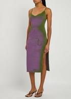 PH5 Flash Light Reflective Stretch-knit Midi Dress Lilac