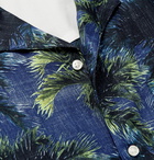 Officine Generale - Camp-Collar Printed Cotton Shirt - Navy