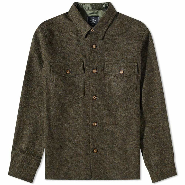 Photo: Portuguese Flannel Men's Wool Field Shirt Jacket in Green