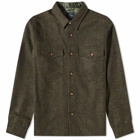 Portuguese Flannel Men's Wool Field Shirt Jacket in Green