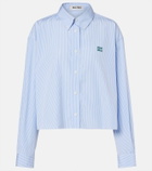 Miu Miu Pinstripe cropped cotton poplin shirt