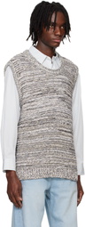 System Black & White Marled Vest