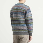 Jamieson's of Shetland Men's Jamiesons of Shetland Fair Isle Crew Knit in Grey/Blue/Green