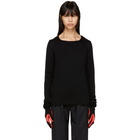 Comme des Garcons Black and Red Rubber Glove Sleeve Sweater