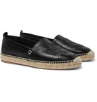 Loewe - Logo-Embossed Leather Espadrilles - Black