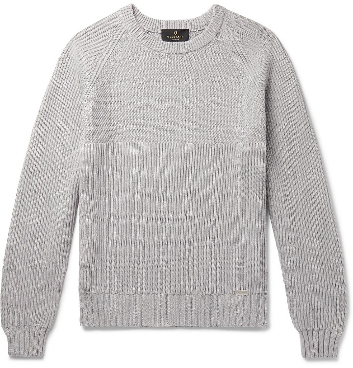 Photo: Belstaff - Marine Slim-Fit Cotton Sweater - Gray