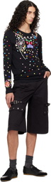 Chopova Lowena Black Night Defunct Beaded Jersey T-shirt