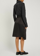Maison Margiela Wool and Shell Midi Shirt Dress Dark Grey