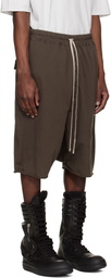 Rick Owens DRKSHDW Brown Temple Drawstring Pods Shorts