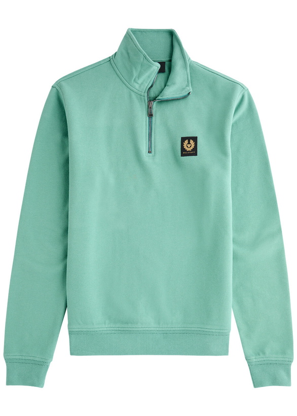 Photo: Belstaff Half-zip Logo Cotton Sweatshirt Blue