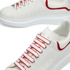 Alexander McQueen Men's Neoprene Canvas Tab Oversized Sneaker in White/Red