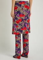 Acne Studios Intessa Skirt-effect Floral Stretch-jersey Trousers Multicoloured