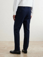 De Petrillo - Straight-Leg Cotton-Seersucker Suit Trousers - Blue