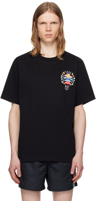Photo: Casablanca Black 'Casa Way' Mountain T-shirt