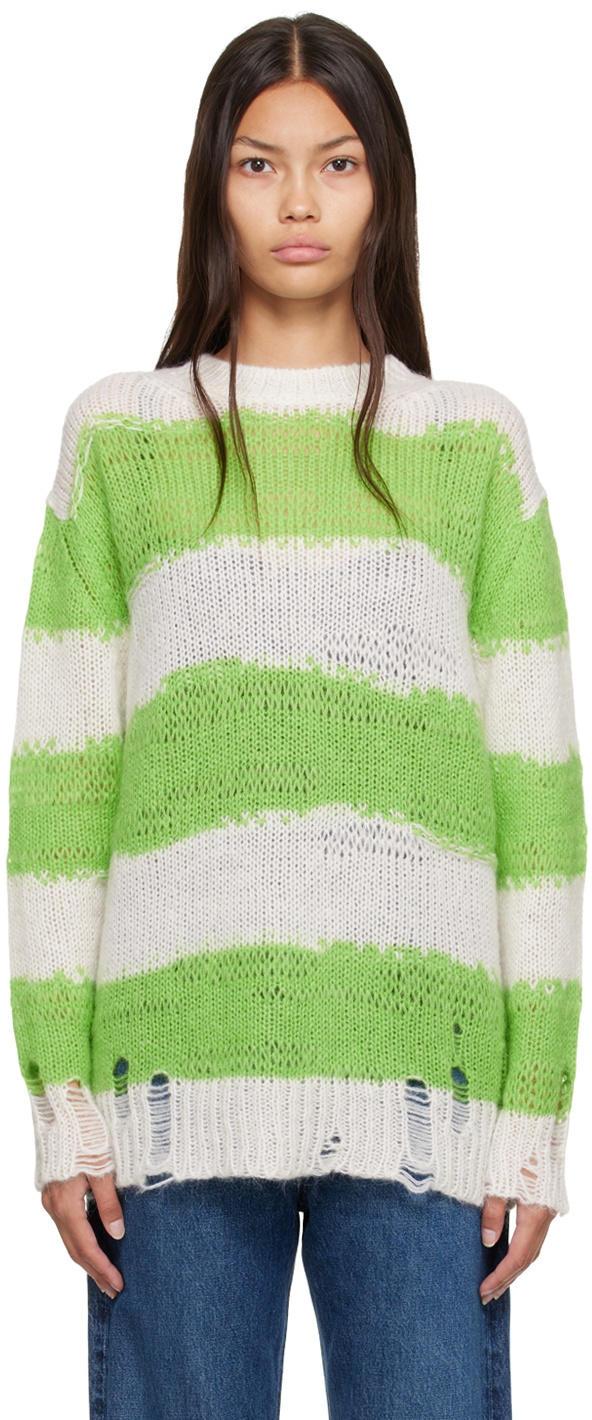 トップス Acne Studios Distressed striped sweater ACNE STUDIOS Distressed striped knitted sweater | NET-A-PORTER