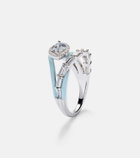 Kamyen Oasis 18kt white gold ring with diamonds and enamel