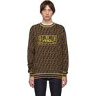 Fendi Brown and Black Forever Fendi All Over Sweater