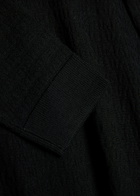Emporio Armani Logo-weave Fine-knit Wool Jumper Black