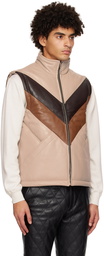 Ernest W. Baker Brown & Beige 70's Leather Vest