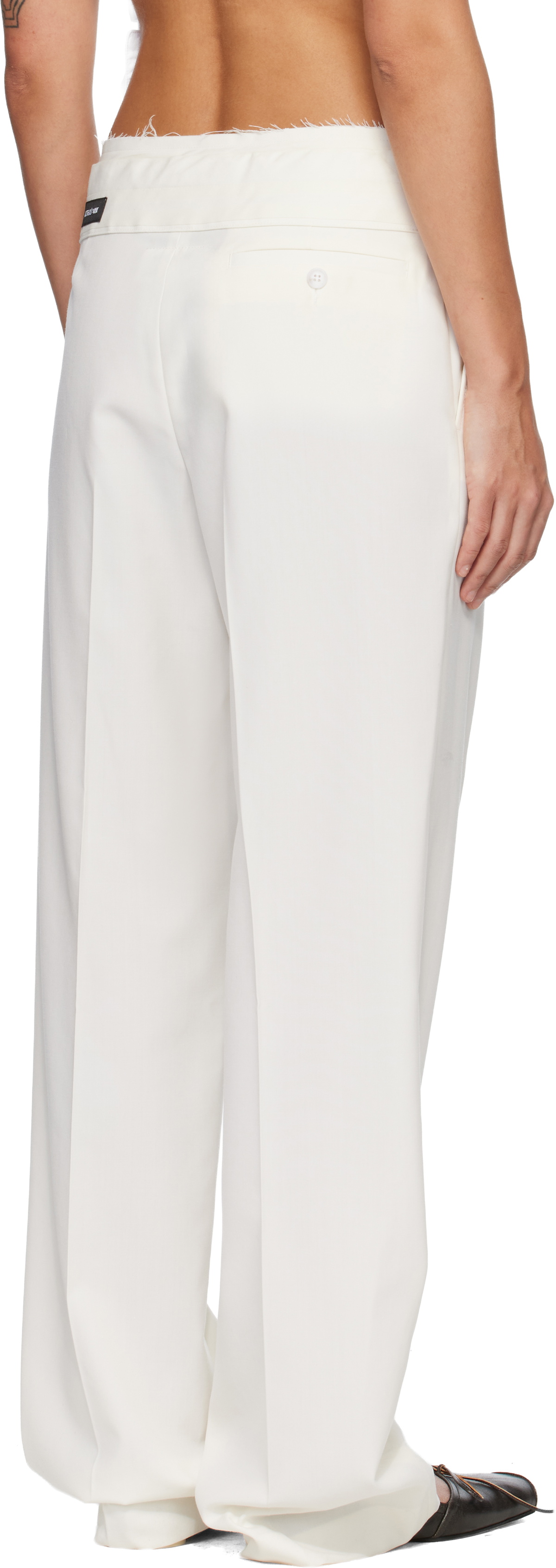 MM6 Maison Margiela Off-White Reverse Waistband Trousers