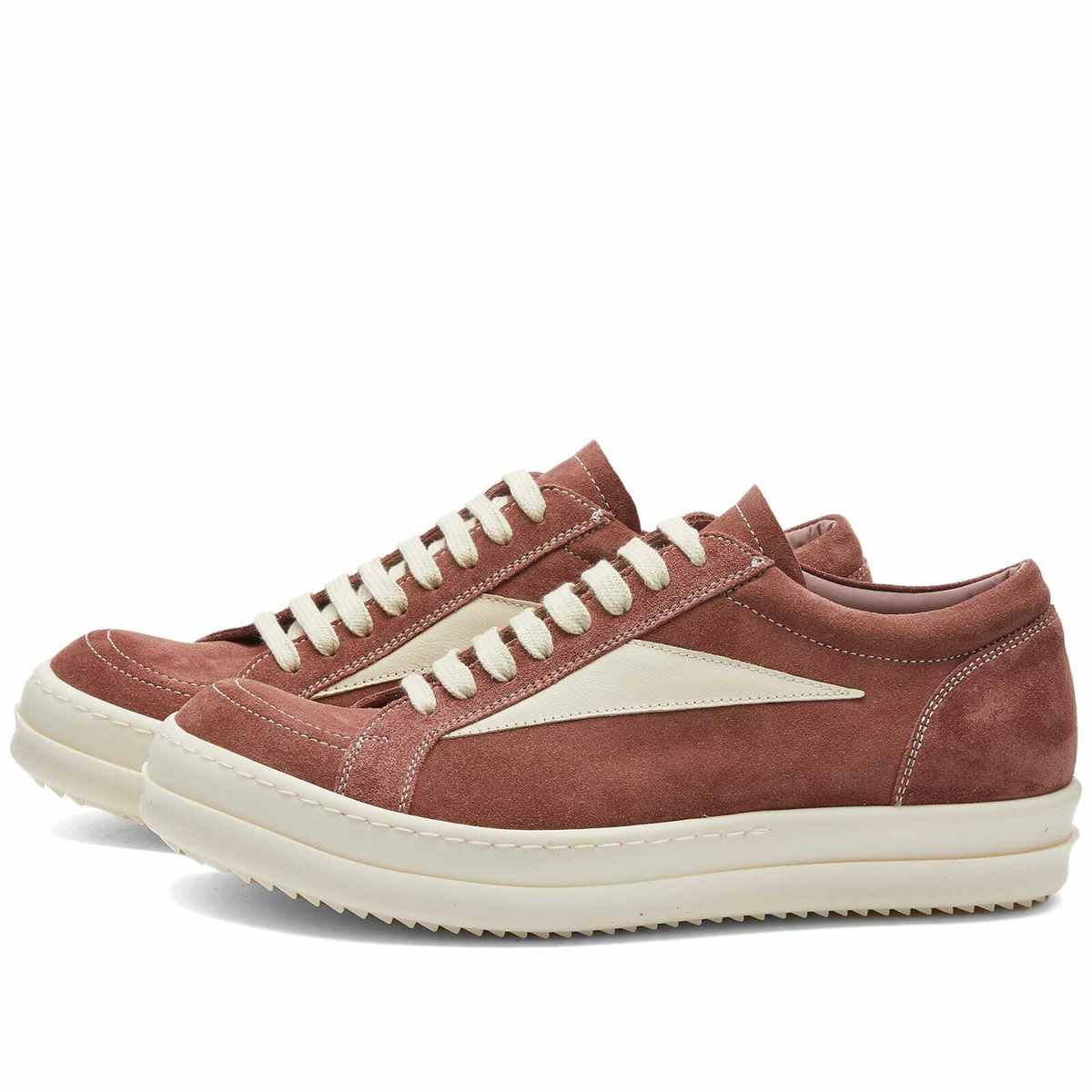 Rick Owens Men's Vintage Sneaks Sneakers in Dusty Pink/Milk