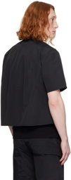 HELIOT EMIL Black Plicate Shirt