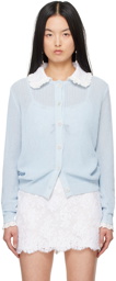 SHUSHU/TONG SSENSE Exclusive Blue False Collar Cardigan