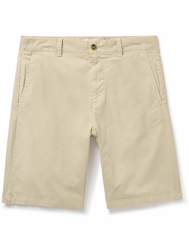 Photo: NN07 - Crown 1090 Straight-Leg Brushed Organic Cotton-Blend Twill Shorts - Neutrals