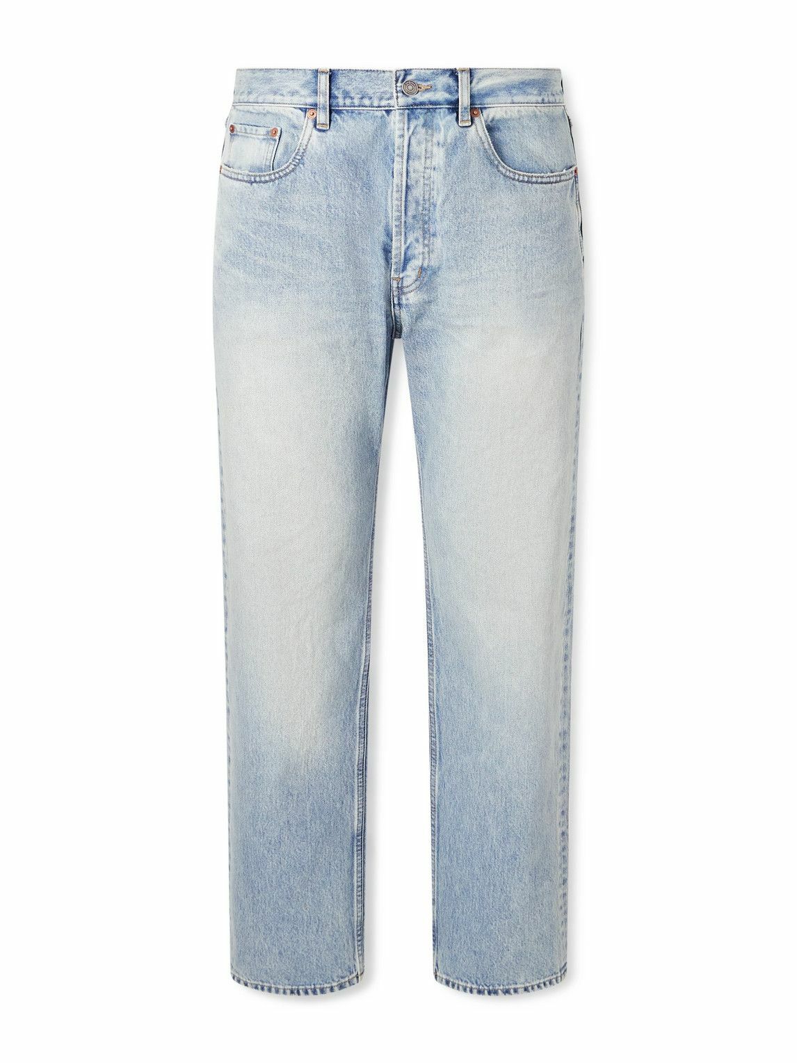 SAINT LAURENT - Straight-Leg Distressed Jeans - Blue