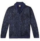 Massimo Alba - Shawl-Collar Printed Cotton and Cashmere-Blend Cardigan - Blue
