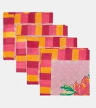 Lisa Corti Camelia Magenta set of 4 napkins