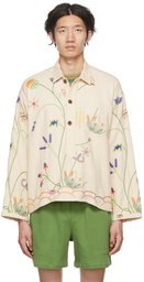 Bode Beige Wildflower Shirt