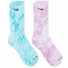 Nike Tie-Dye Sock - 2 Pack in Multi
