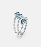 Kamyen Saturn 18kt white gold ring with diamonds
