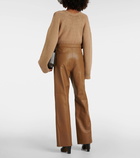 Yves Salomon High-rise leather wide-leg pants