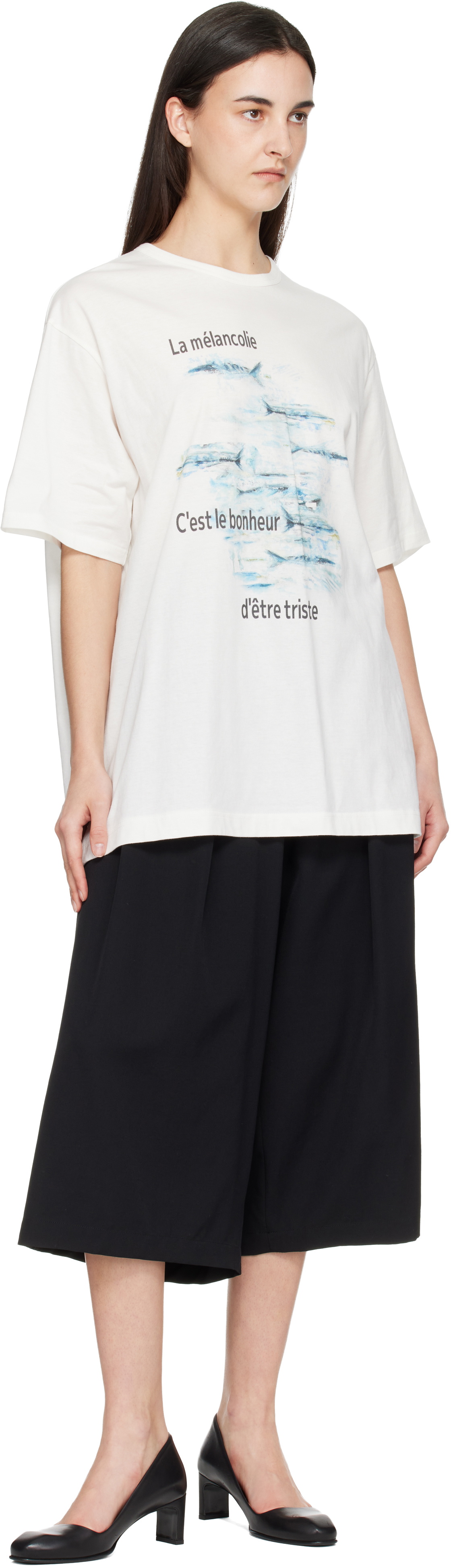 YOHJI YAMAMOTO Off-White 'La mélancolie' Short Sleeve T-shirt