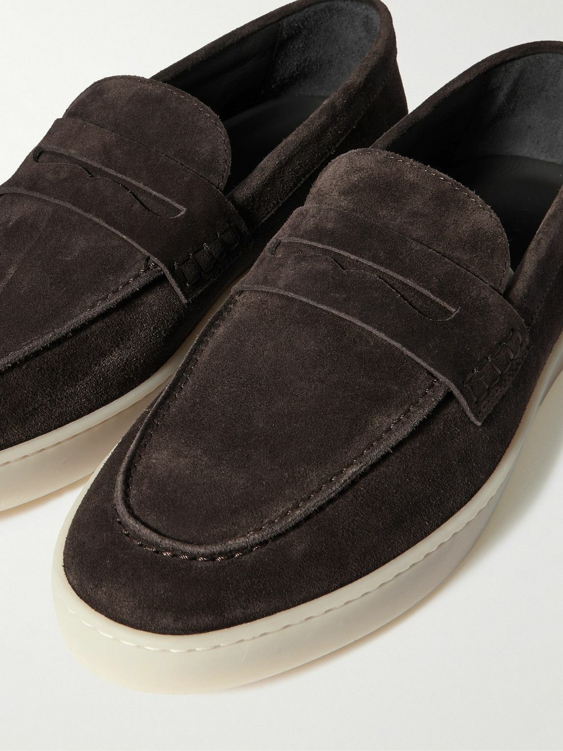 Canali - Suede Penny Loafers - Brown